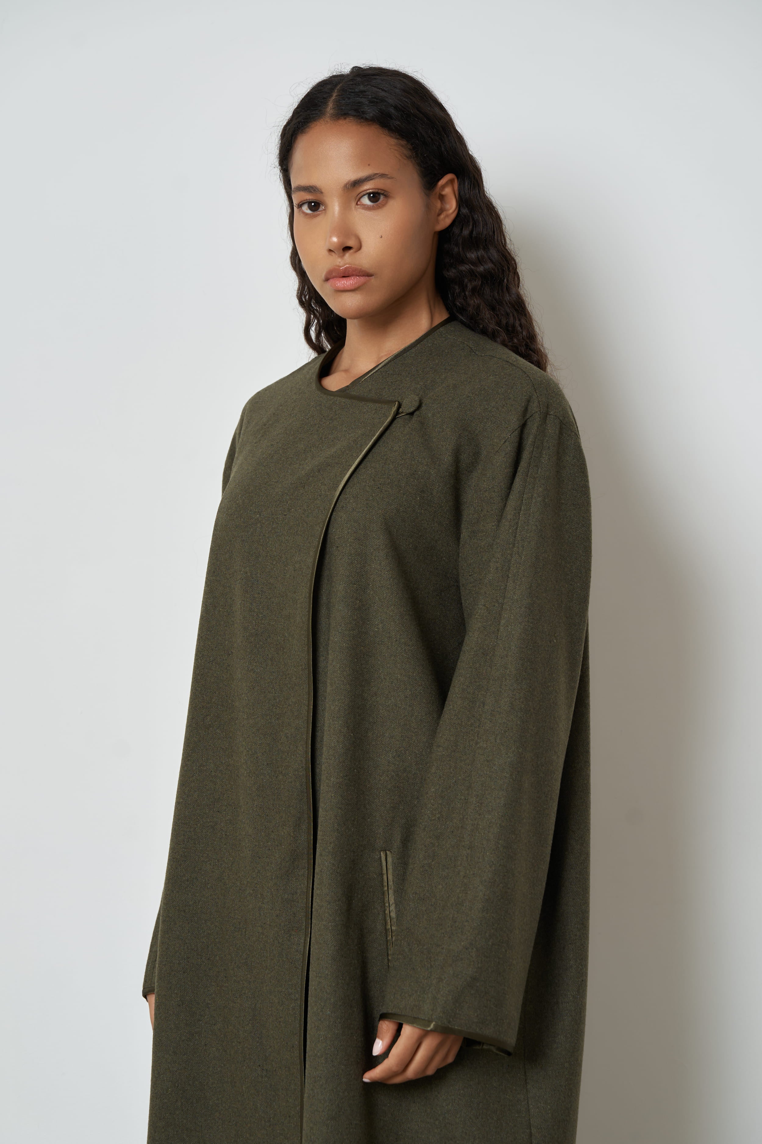 The Camellia overcoat in wool-blend