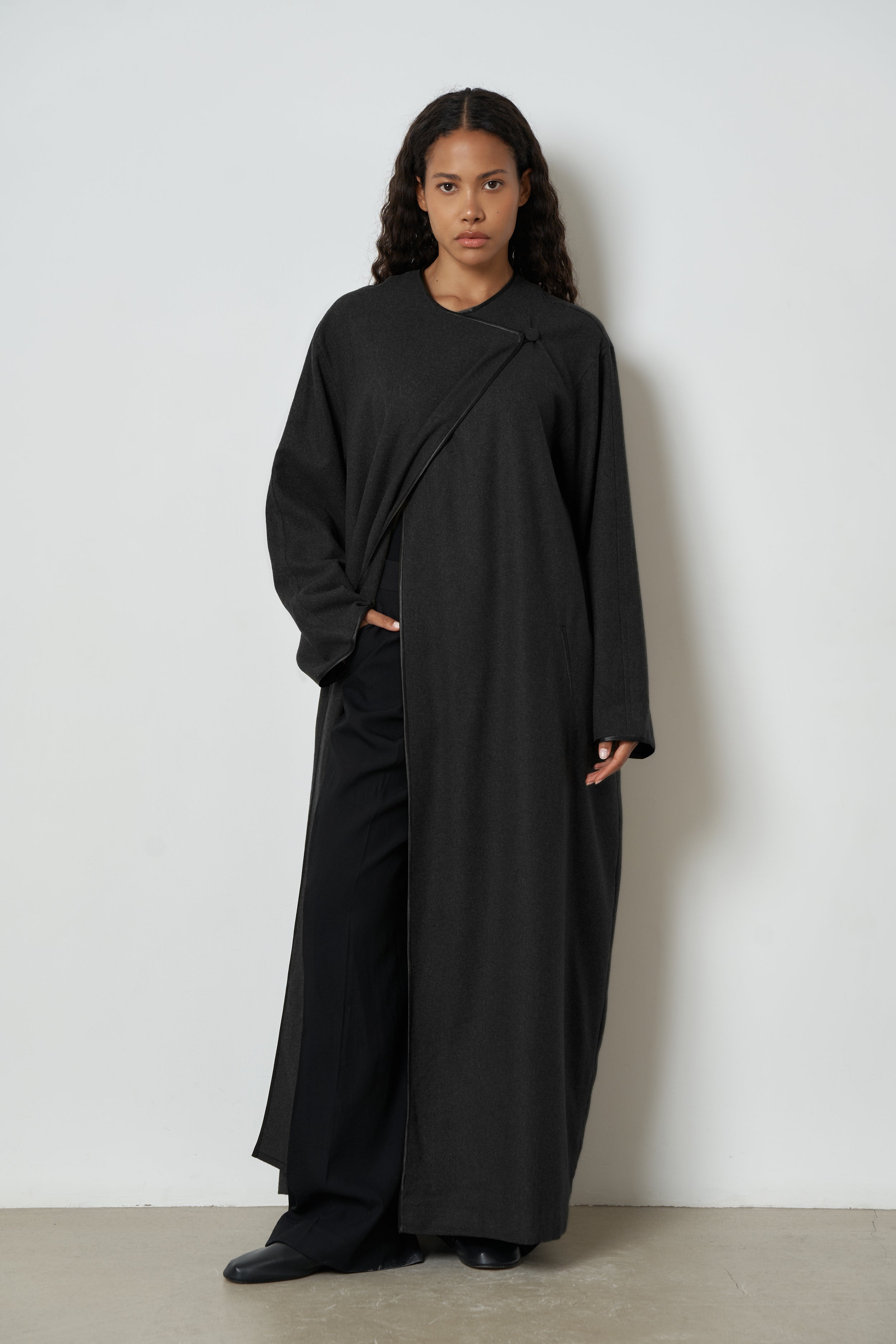 The Camellia overcoat in wool-blend