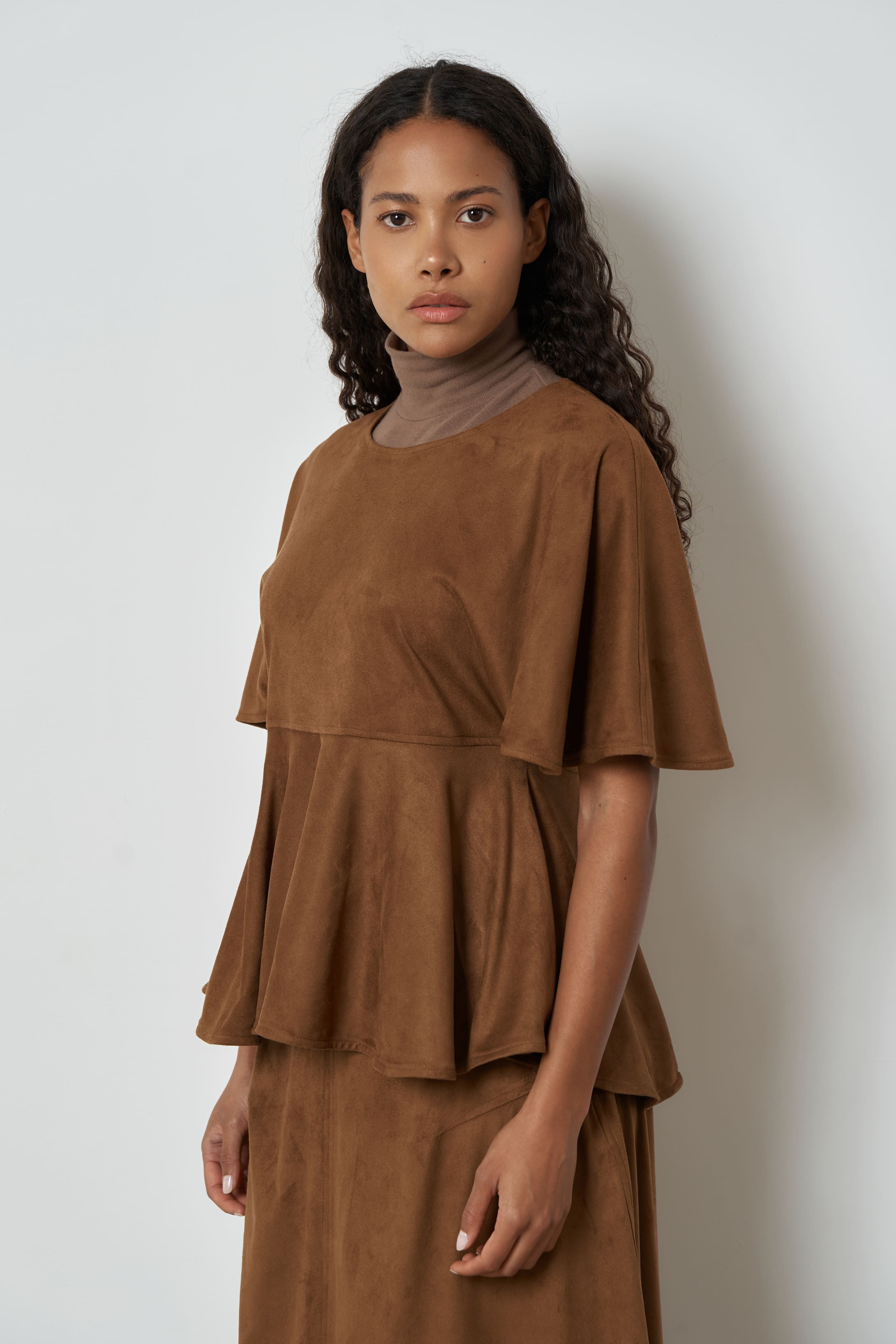 The Sorrel top in vegan suede