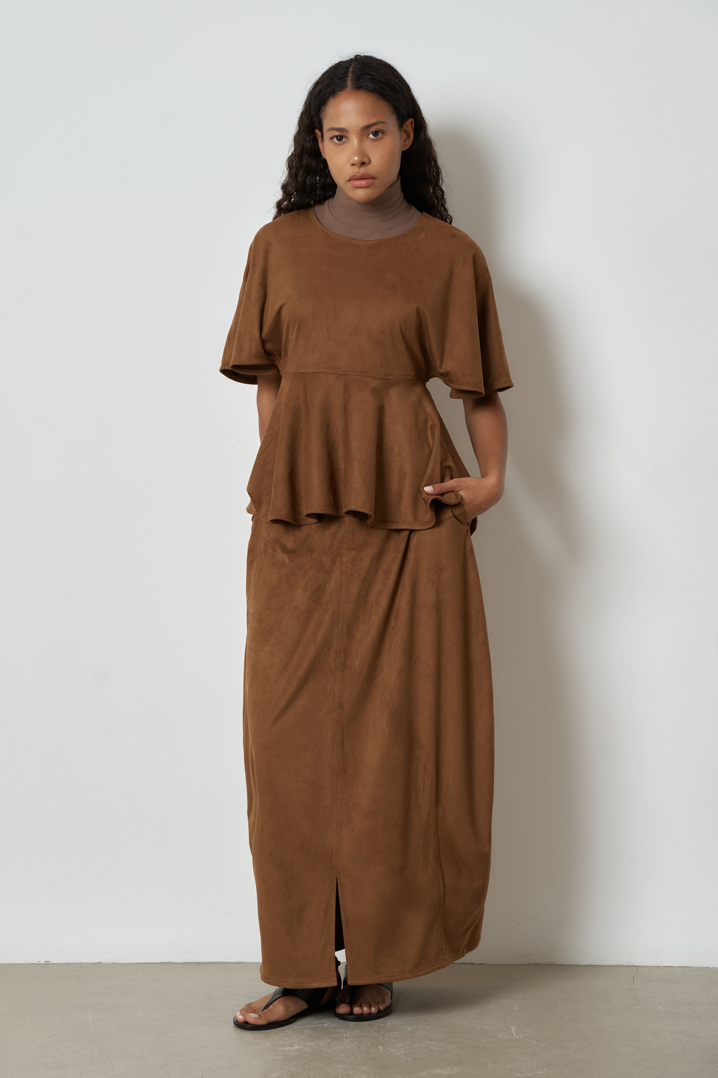 The Sorrel top in vegan suede